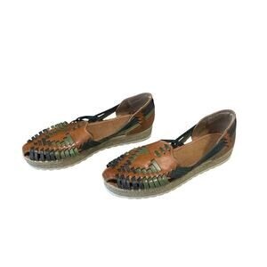 Genuine Leather Mexican Huarache Sandals Handcrafted Comfort Women’s Size 9